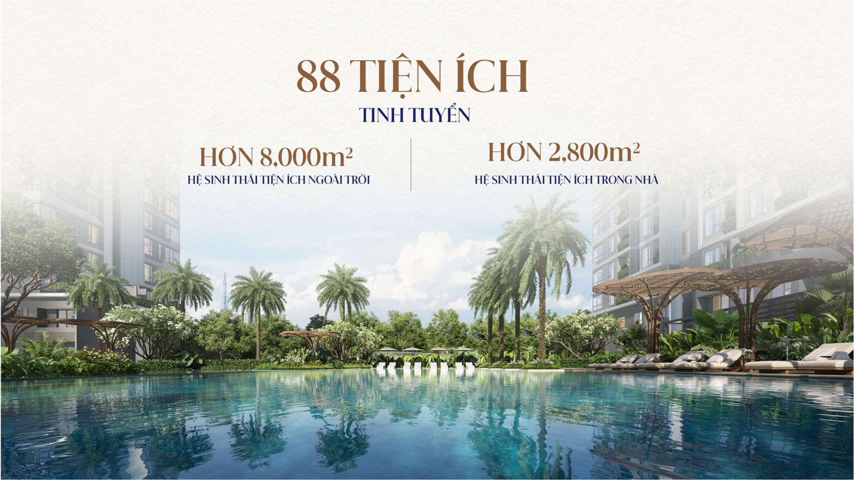 Hệ thống 88 tiện ích tinh tuyến tại dự án căn hộ TT Genesis với hơn 8.000m2 không gian ngoài trời và 2.800m2 khu vực trong nhà.